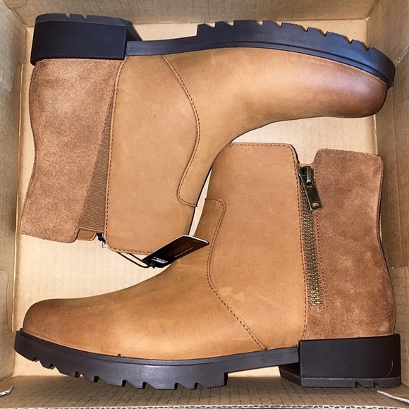 Sorel emilie II ZIP Taffy leather brown tan luggage waterproof boots 9 - Picture 2 of 6